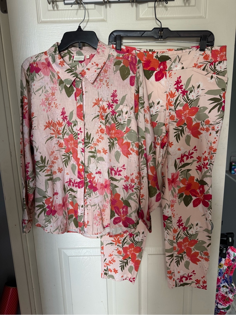 Spartina 449 Callie 2pc linen shirt Maren  pull on pant XL